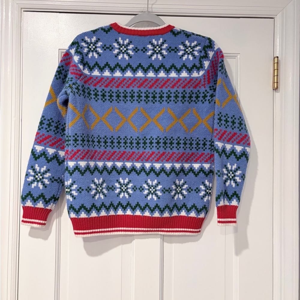 New York Laundry Holiday Sweater Fair Isle Blue Snowflake Size Small - Picture 2 of 5